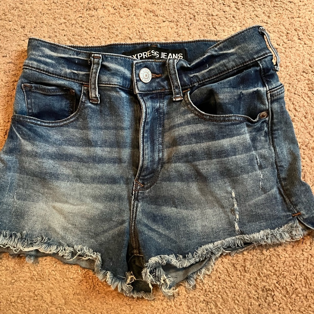 Express high rise denim short